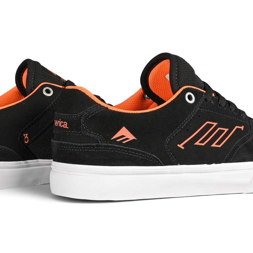 Emerica The Low Vulc Skate Shoes - Black/White/Orange