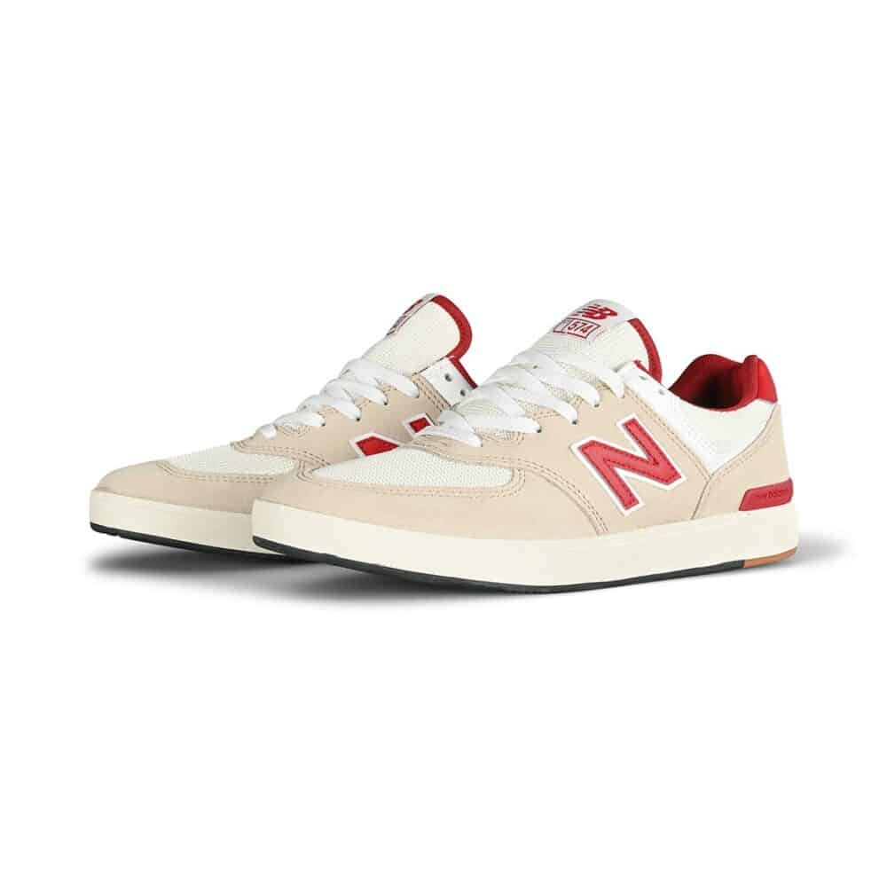 New Balance Court 574 Shoes - Tan/Burgundy