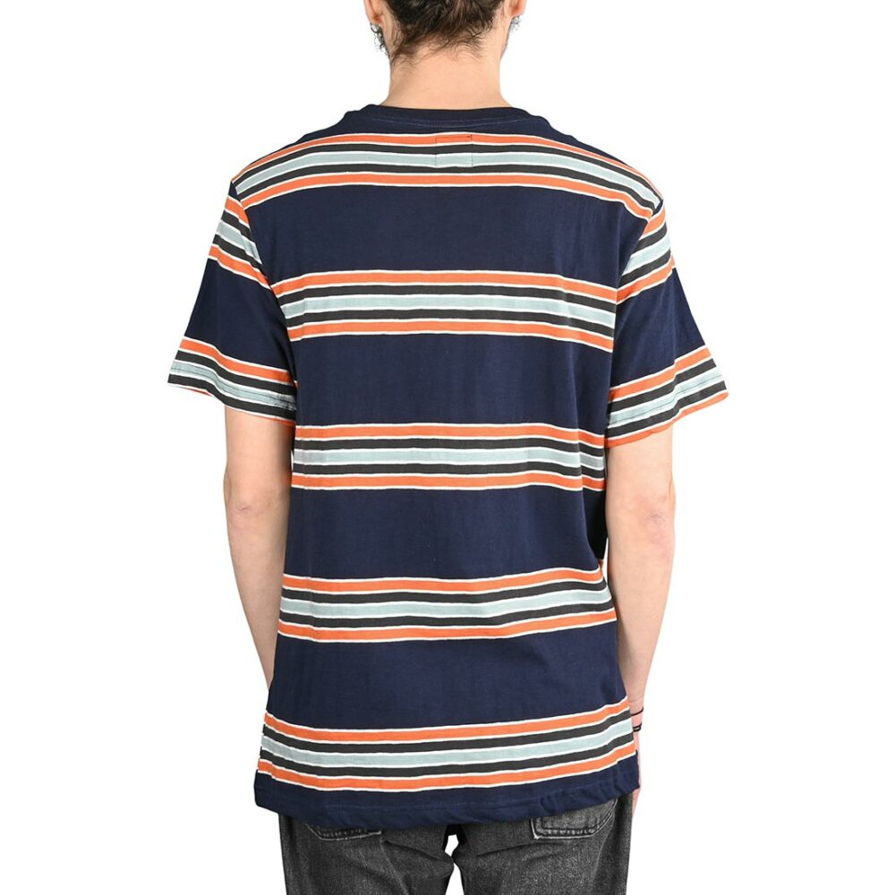 RVCA Somedays Stripe S/S T-Shirt - Navy Marine