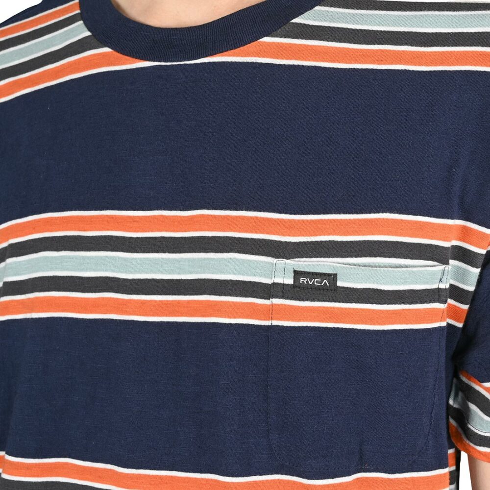 RVCA Somedays Stripe S/S T-Shirt - Navy Marine