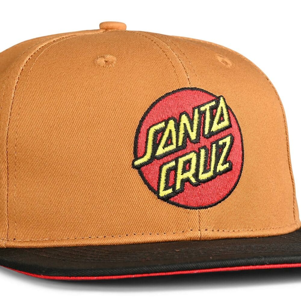 Santa Cruz Classic Dot Snapback Cap - Parchment/Black