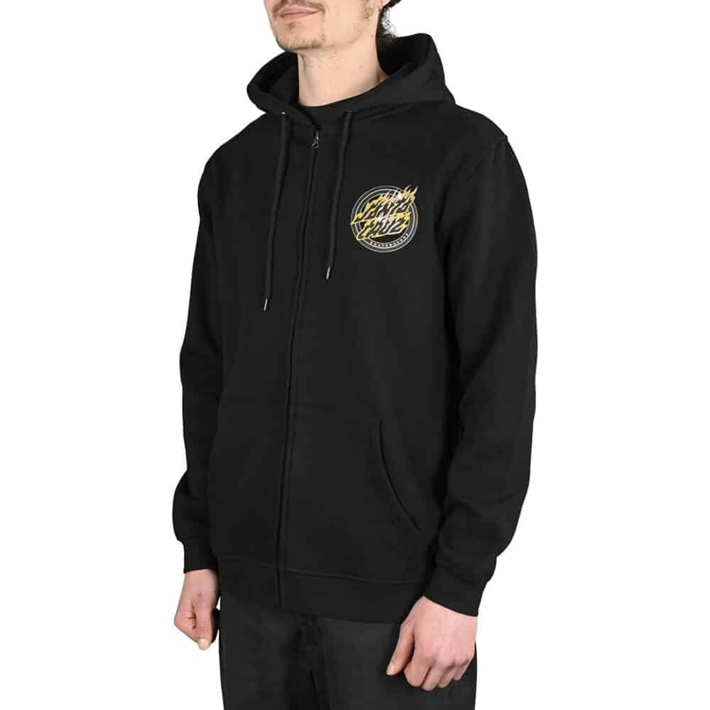 Santa Cruz Holo Flamed Dot Zip-Up Hoodie - Black