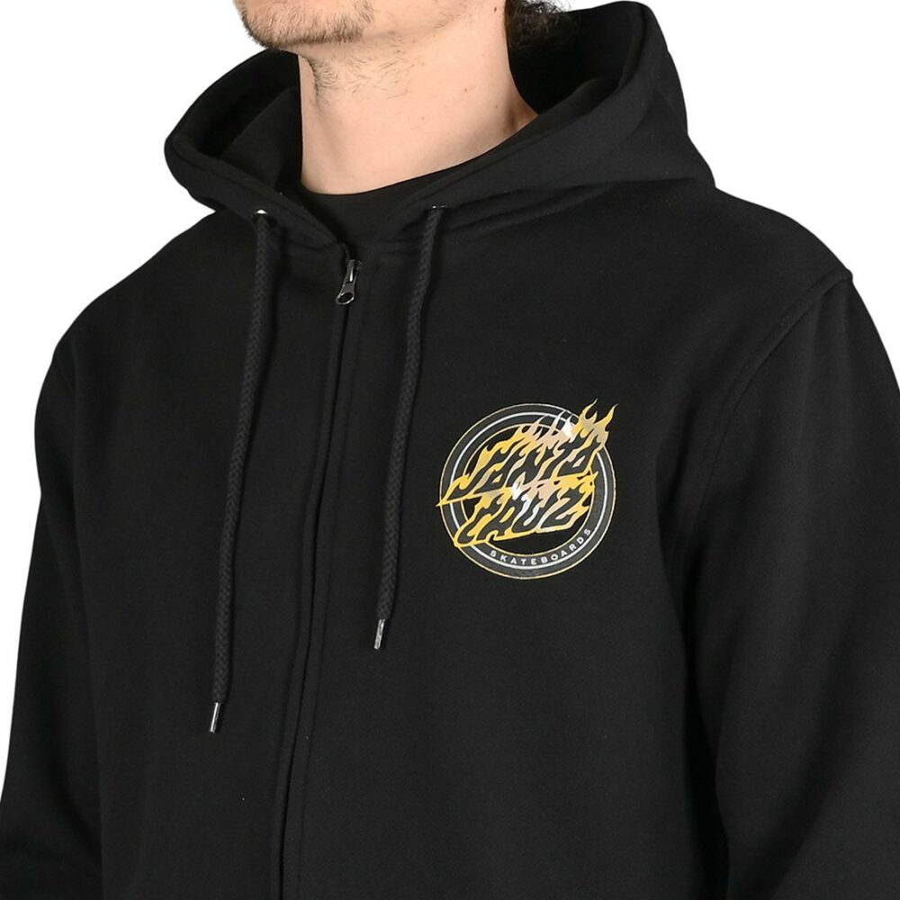 Santa Cruz Holo Flamed Dot Zip-Up Hoodie - Black