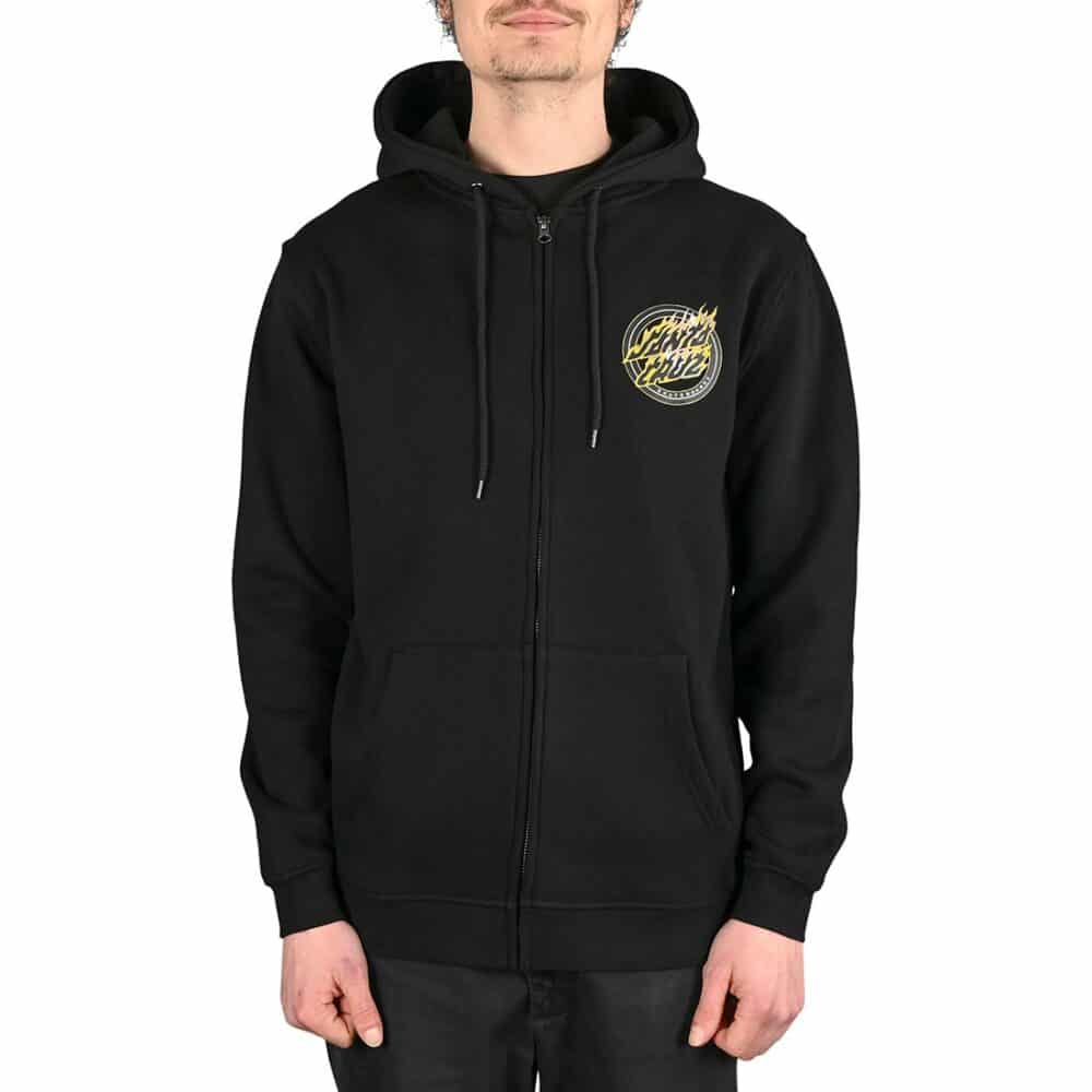 Santa Cruz Holo Flamed Dot Zip-Up Hoodie - Black