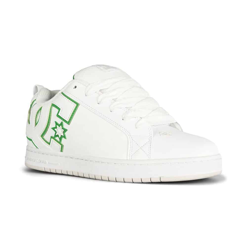 DC Court Graffik Skate Shoes - White/White/Green