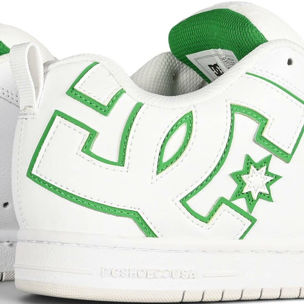 DC Court Graffik Skate Shoes - White/White/Green