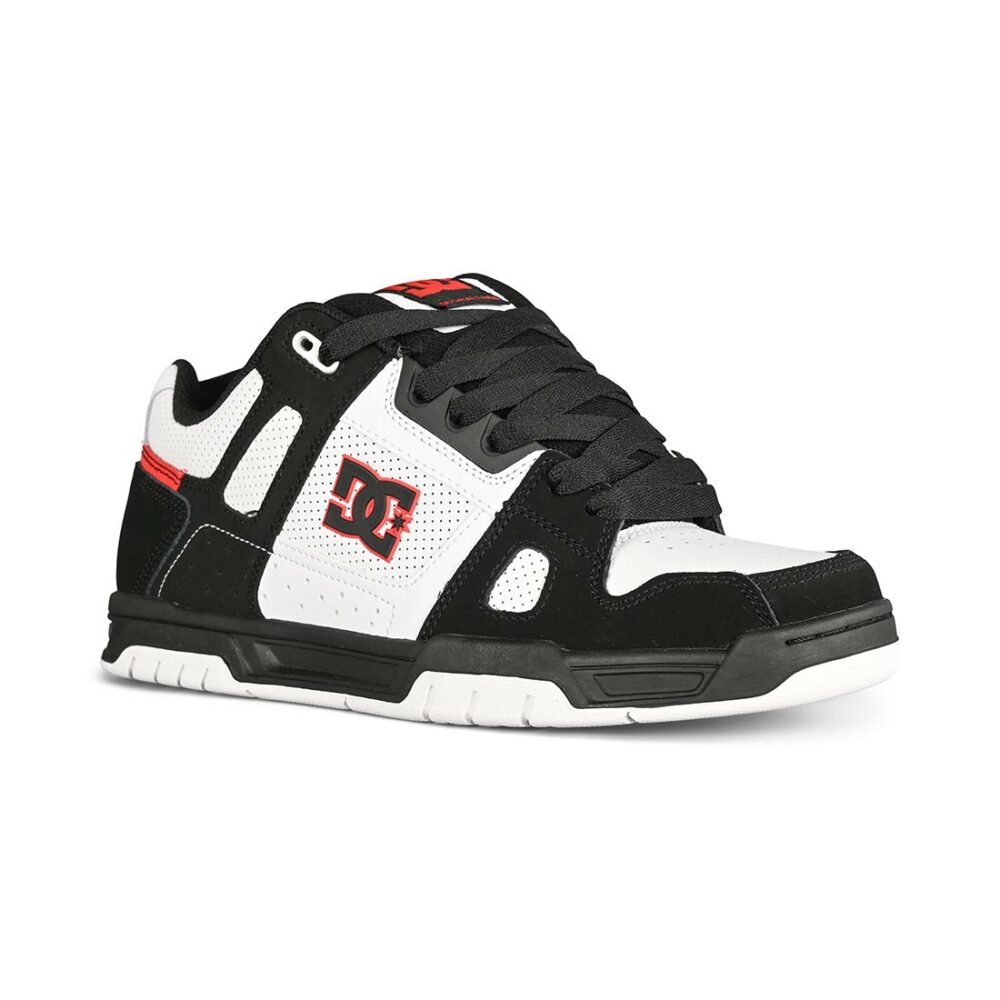 DC Stag Skate Shoes - White/Black/Red