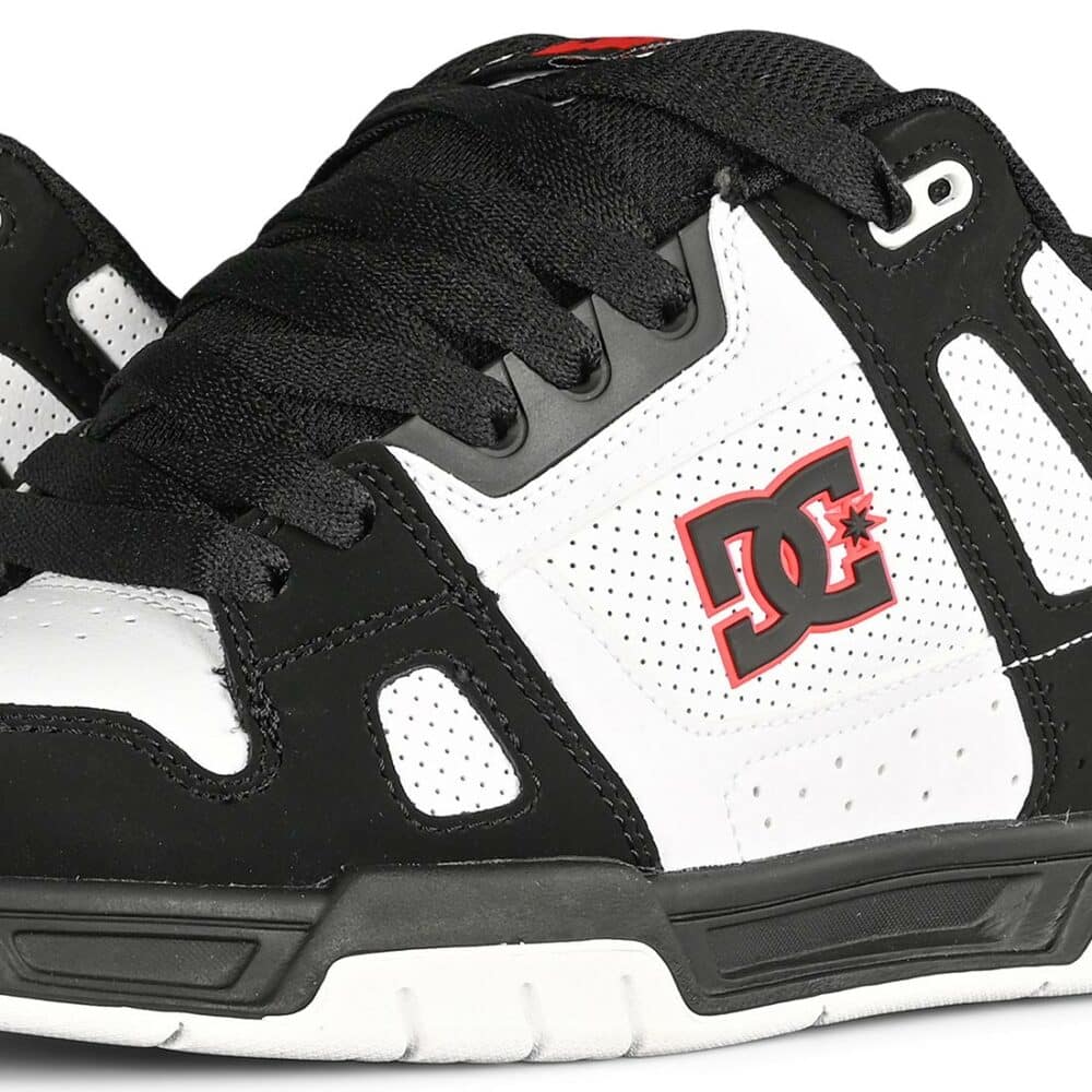 DC Stag Skate Shoes - White/Black/Red