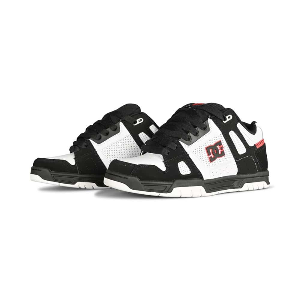 DC Stag Skate Shoes - White/Black/Red