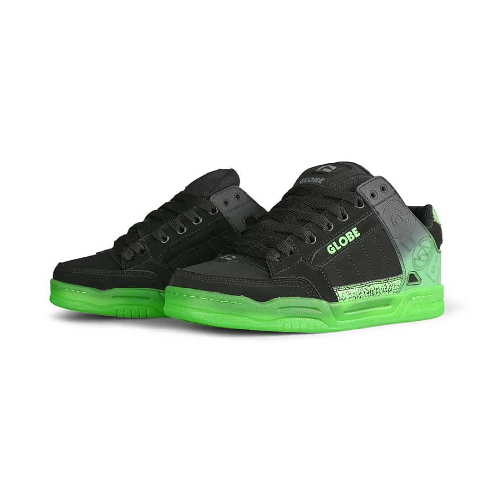 Globe Tilt Skate Shoes - Black/Green Stipple