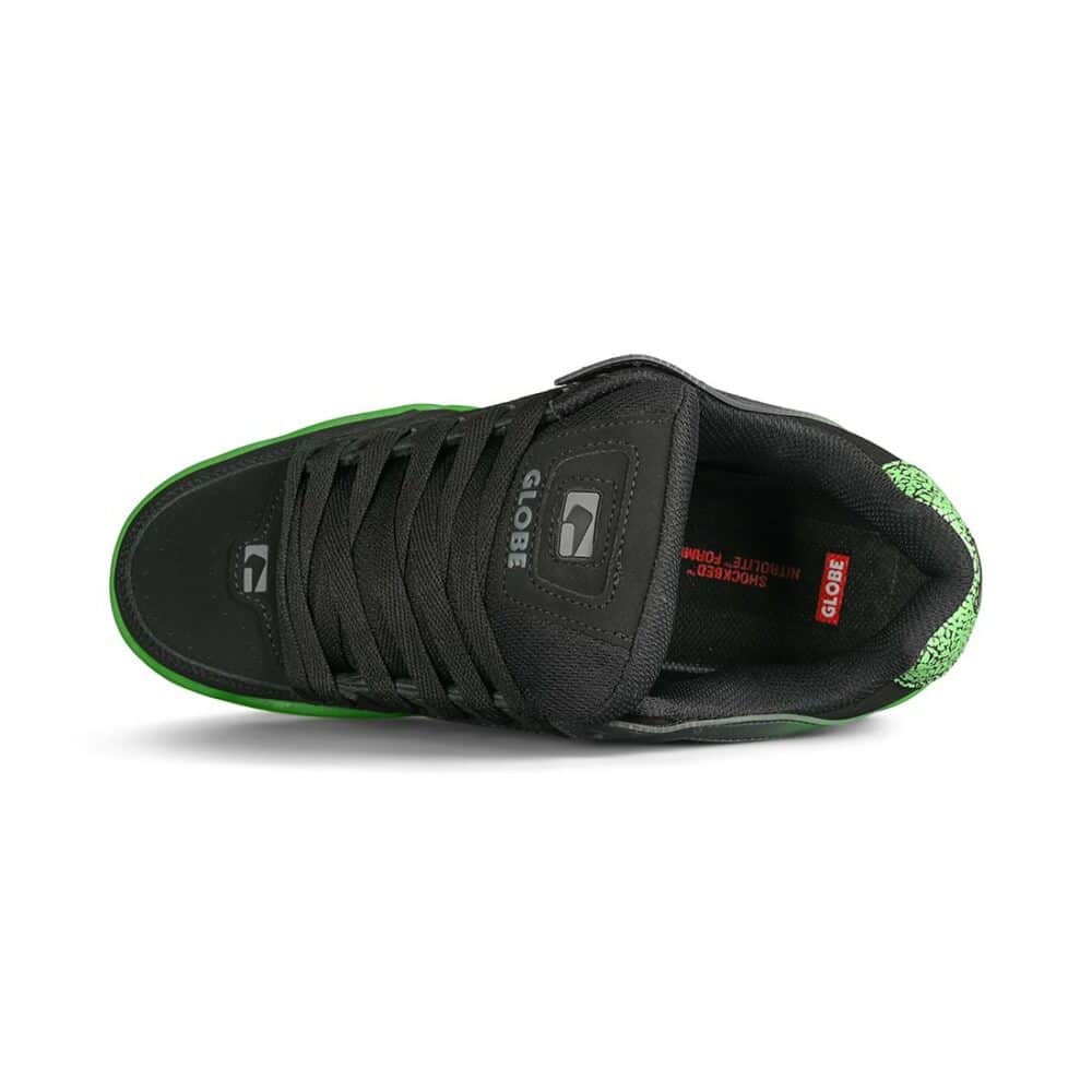 Globe Tilt Skate Shoes - Black/Green Stipple