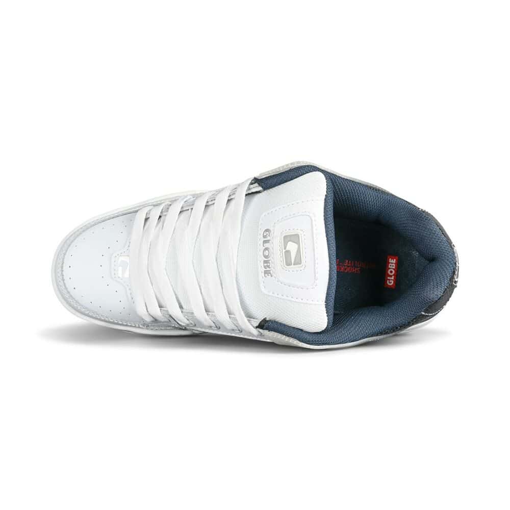 Globe Tilt Skate Shoes - White/Blue Stipple