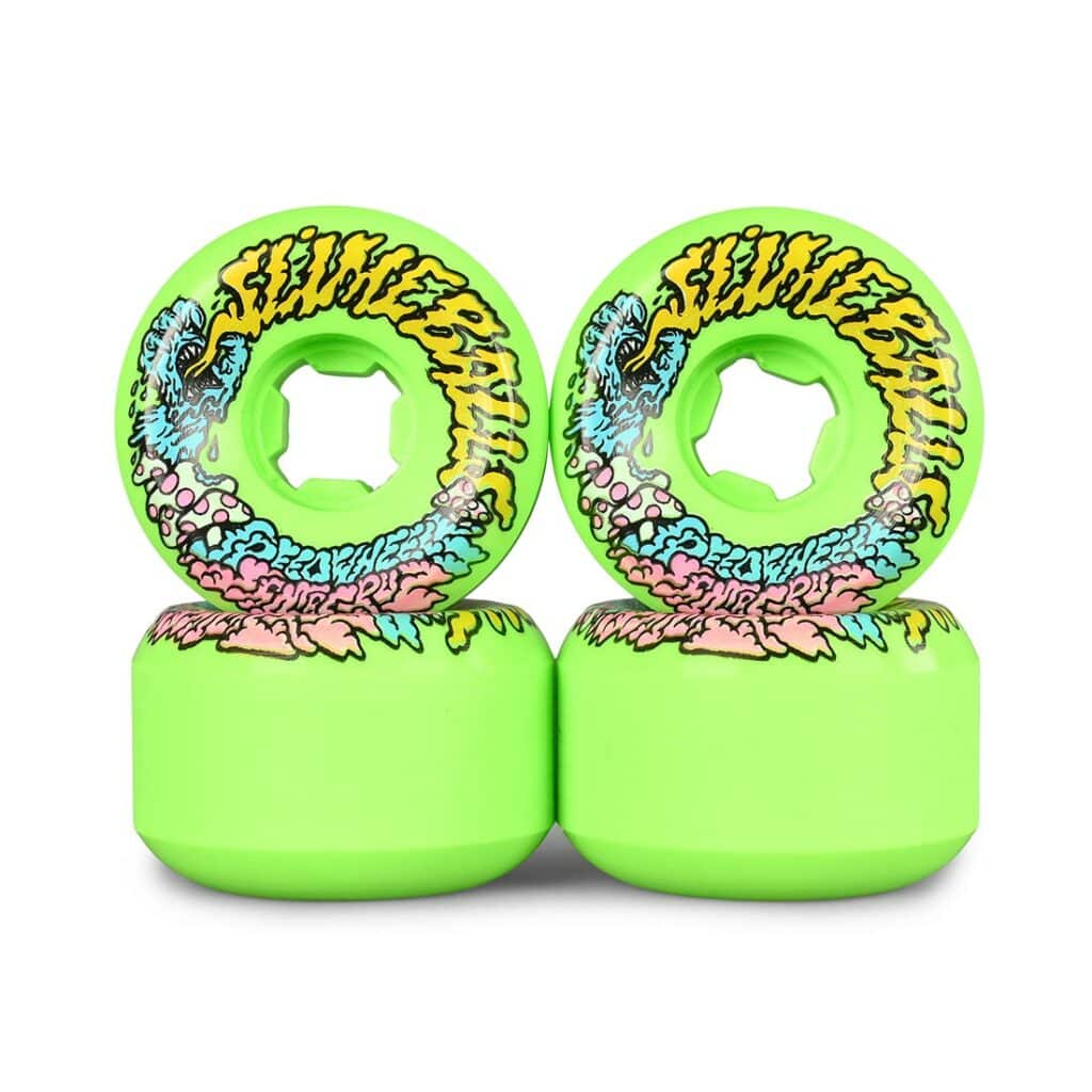 Santa Cruz Slime Balls Vomits Mini Skateboard Wheels – 56mm 97a, Yellow, 4-Pack