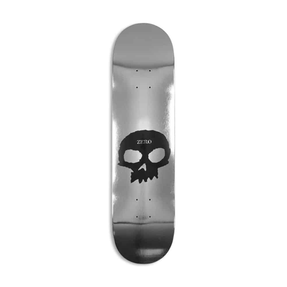 Zero Single Skull Skateboard Deck - Silver Foil