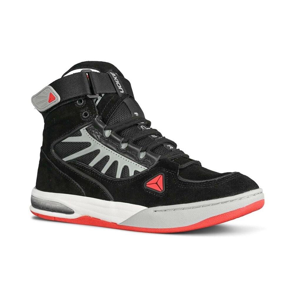 Axion Complex High-Top Skate Shoes - Black/Grey/Red