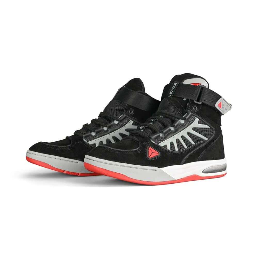 Axion Complex High-Top Skate Shoes - Black/Grey/Red