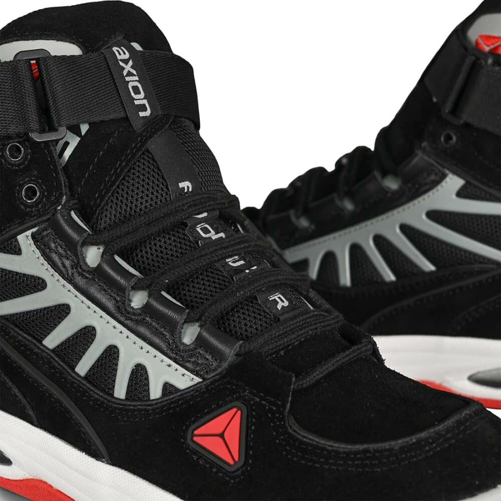 Axion Complex High-Top Skate Shoes - Black/Grey/Red