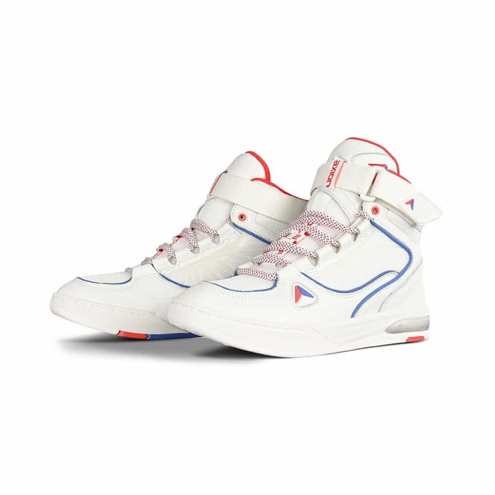 Axion Complex High-Top Skate Shoes - White/Red/Blue