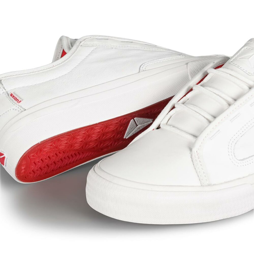 Axion Lowphy Skate Shoes - White/White/Red Ice