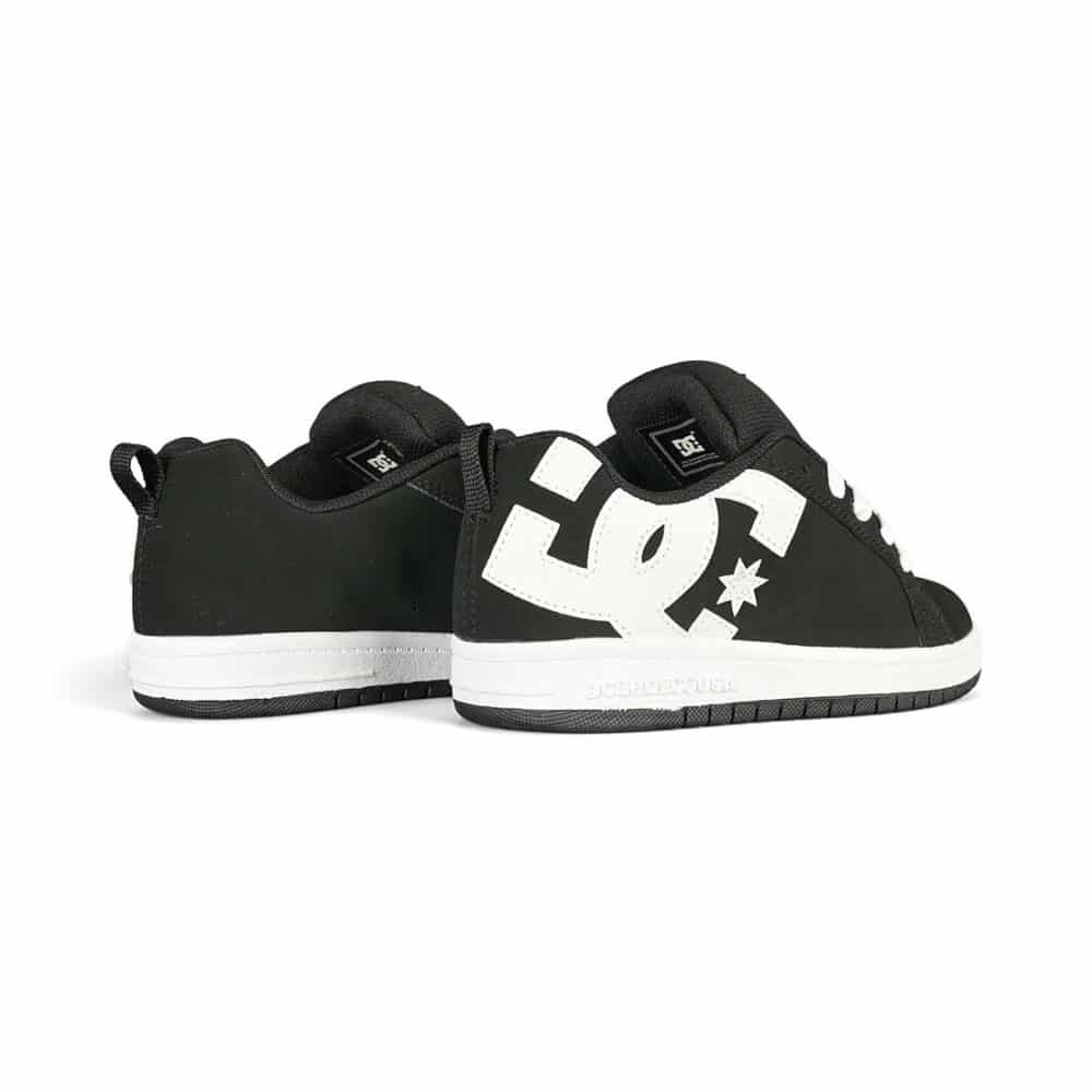 DC Court Graffik (Youth) Skate Shoes - Black/White