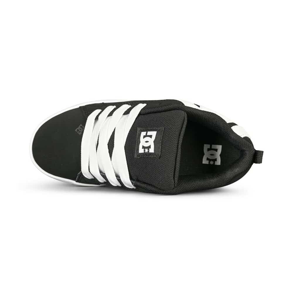 DC Court Graffik (Youth) Skate Shoes - Black/White