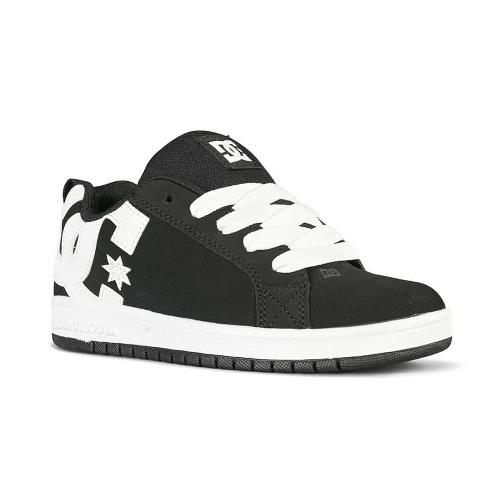 DC Court Graffik (Youth) Skate Shoes - Black/White
