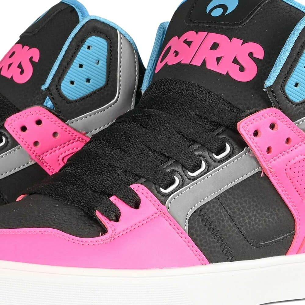 Osiris Clone High Top Shoes - Black/Pink/Cyan