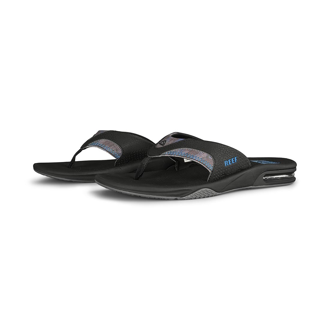 Reef Fanning Sandals - Black/Pool Palm - Supereight