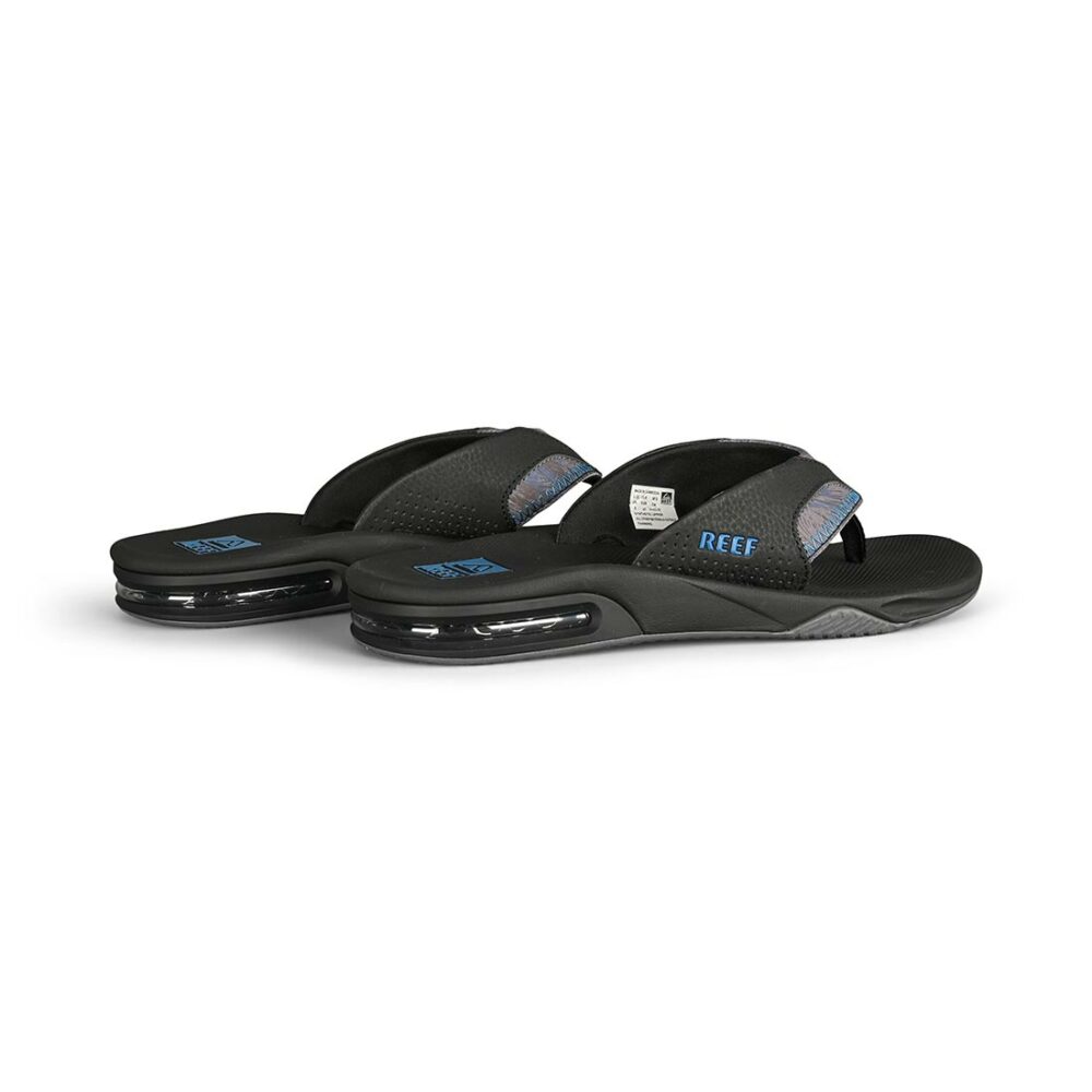 Reef Fanning Sandals - Black/Pool Palm