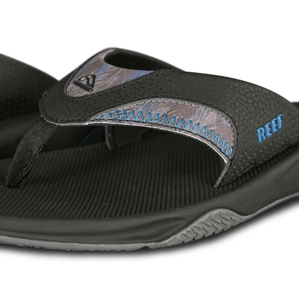 Reef Fanning Sandals - Black/Pool Palm