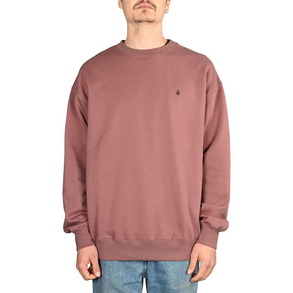Volcom Single Stone Pullover Crew Sweater - Bordeaux Brown