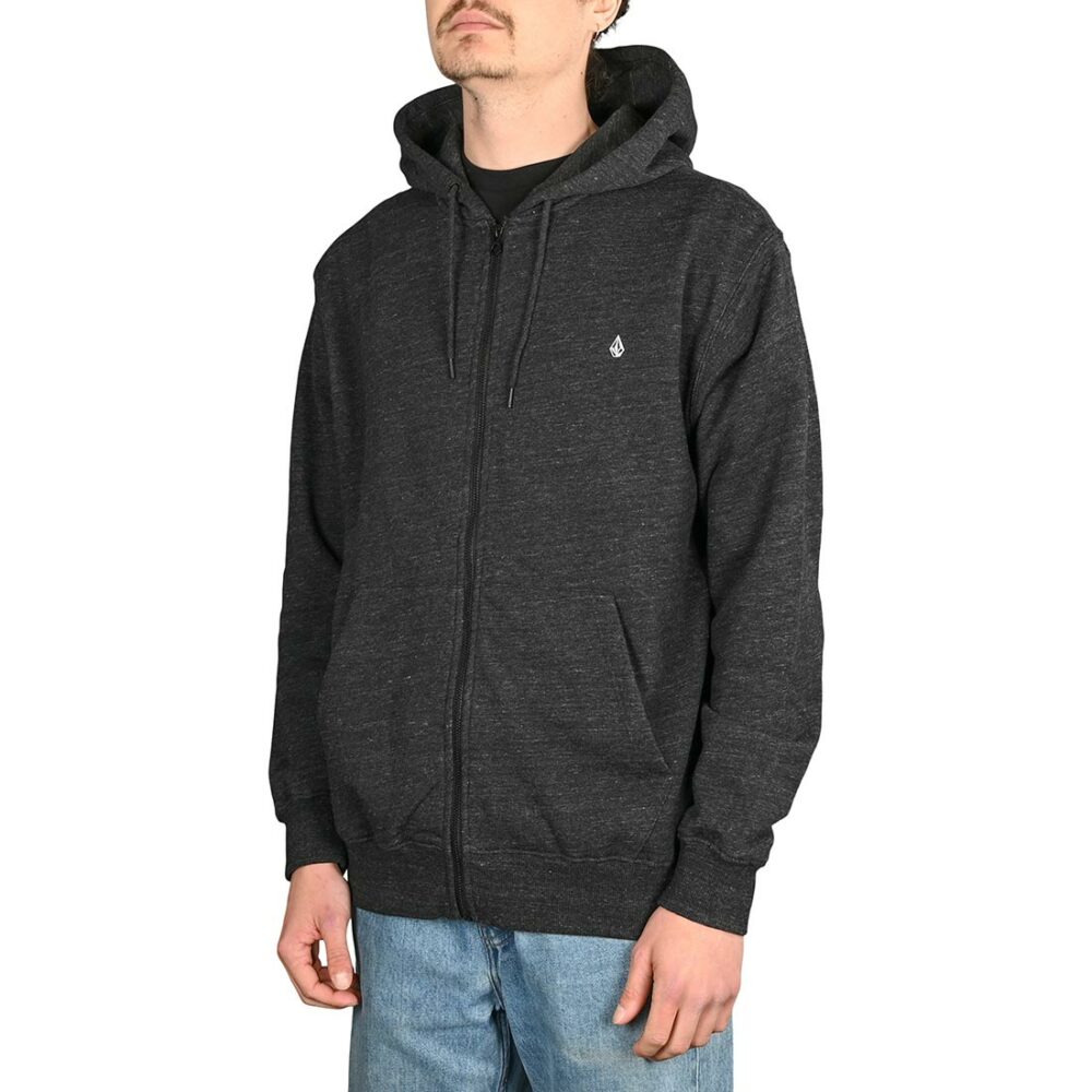 Volcom Single Stone Zip Hoodie - Heather Black