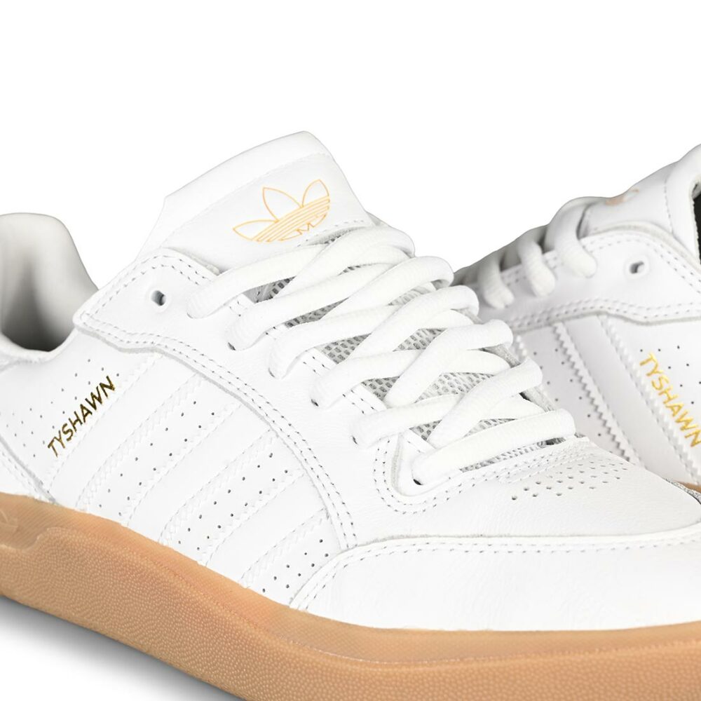 Adidas Tyshawn Low Skate Shoes - White/White/Gum