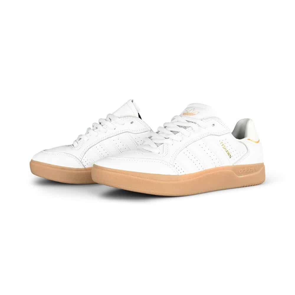 Adidas Tyshawn Low Skate Shoes - White/White/Gum