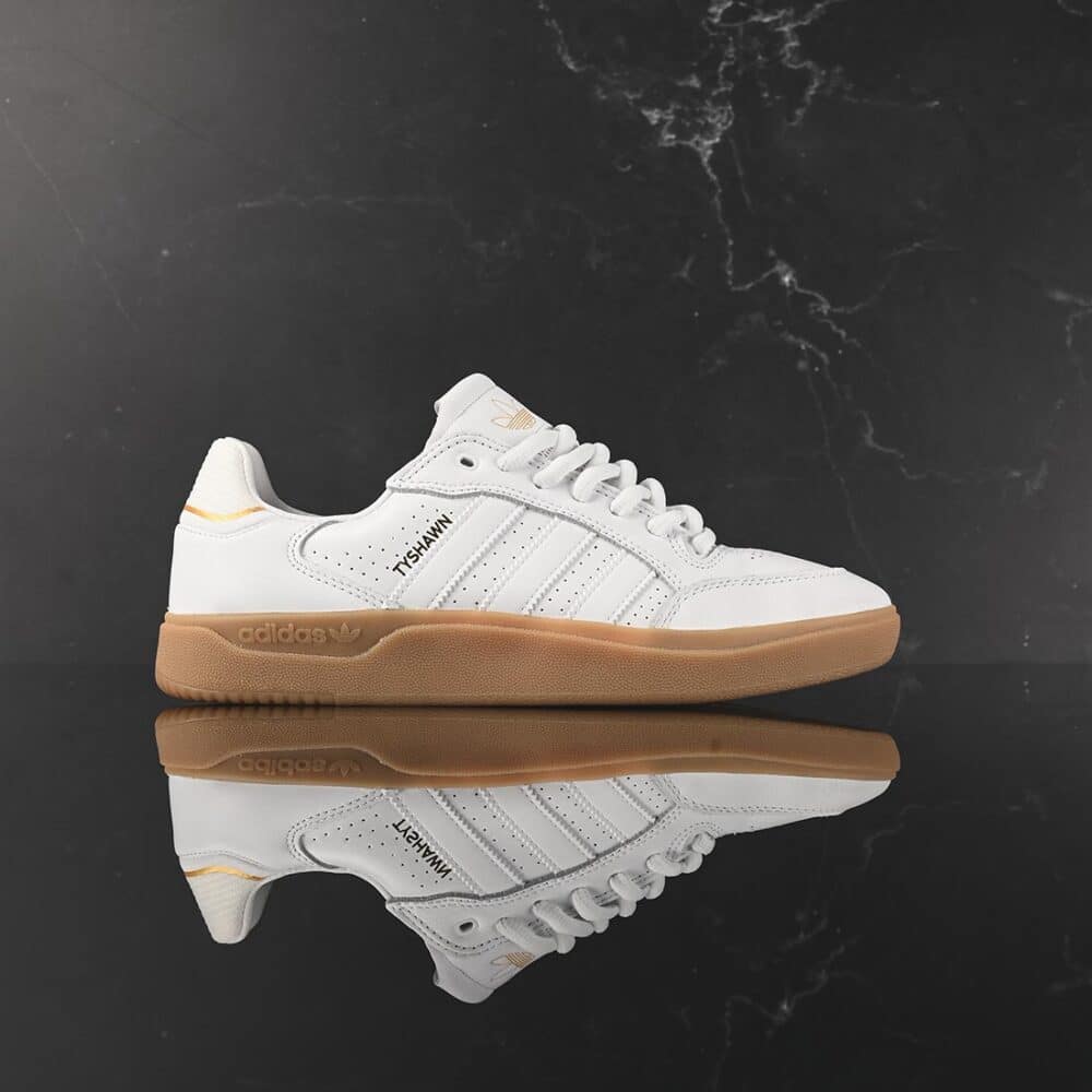 Adidas Tyshawn Low Skate Shoes - White/White/Gum