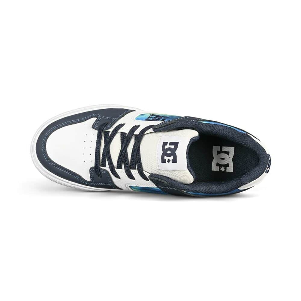 DC Pure Elastic (Youth) Skate Shoes - White/Blue/Green