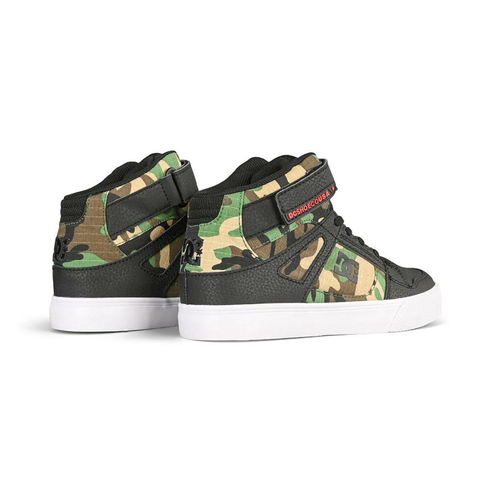 DC Pure High Top EV (Youth) Skate Shoes - Black/Camo