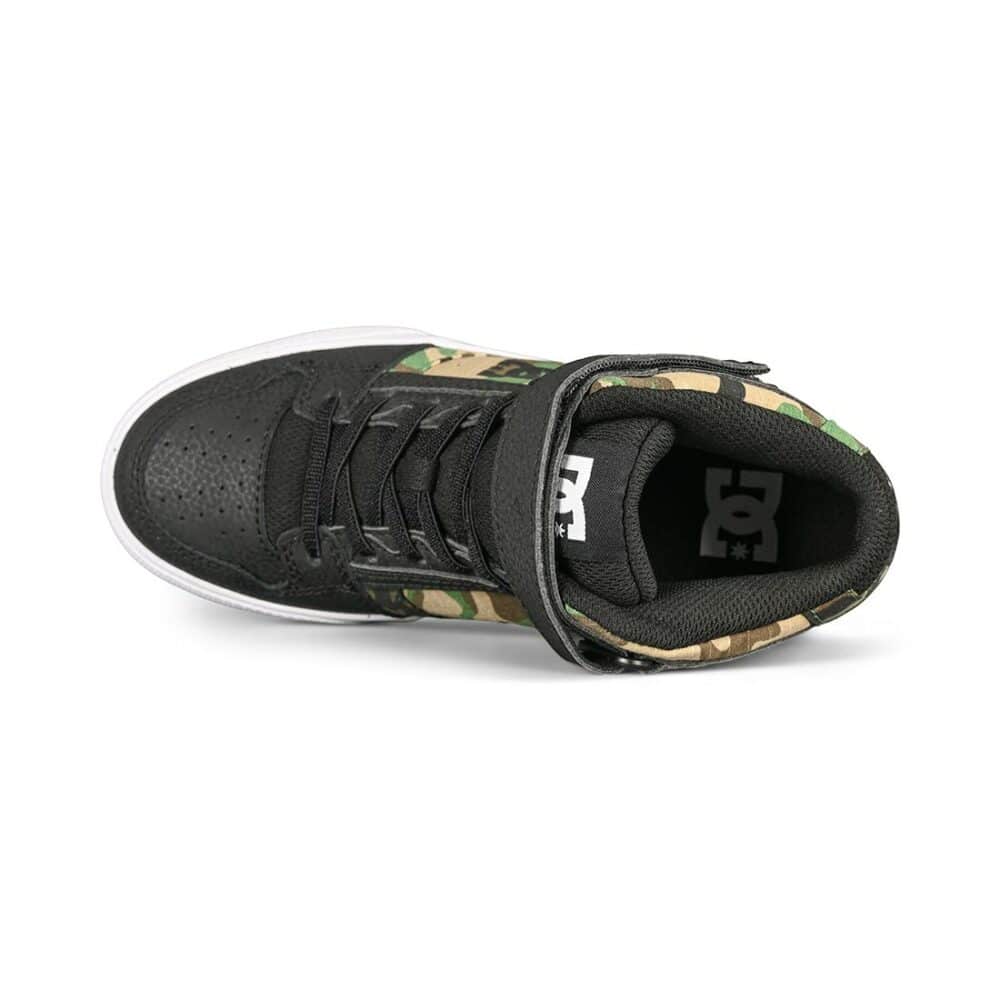 DC Pure High Top EV (Youth) Skate Shoes - Black/Camo