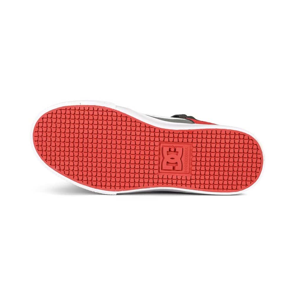 DC Pure High Top EV (Youth) Skate Shoes - White/Grey/Red
