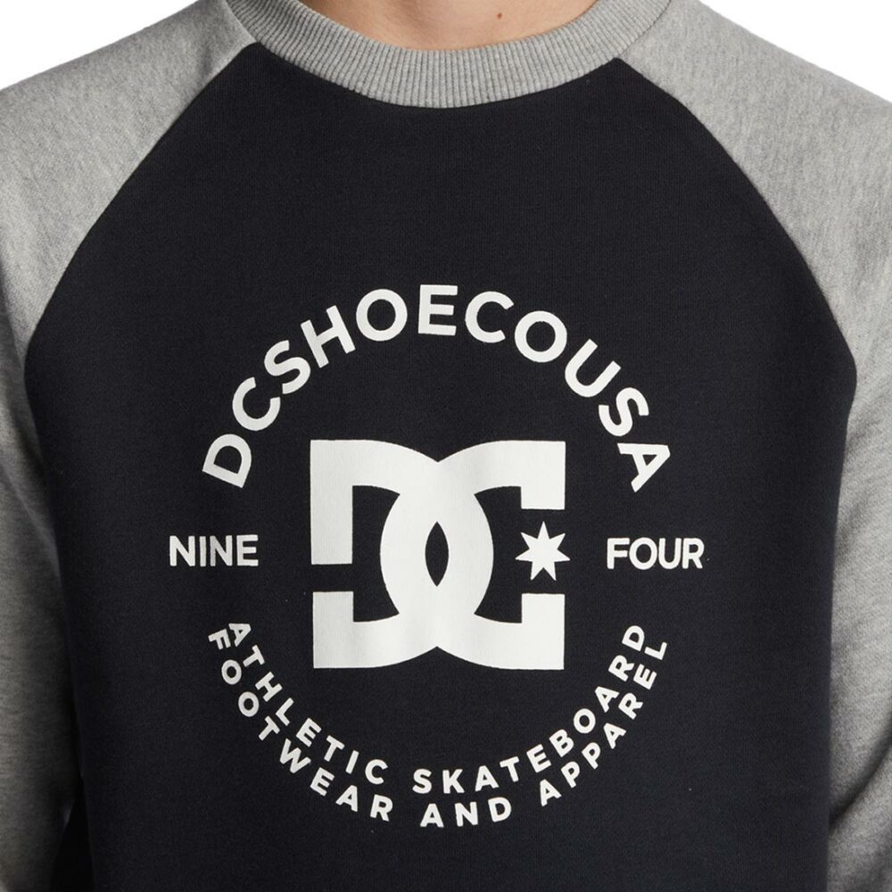 DC Star Pilot (Youth) Pullover Crew - Black/Grey Heather
