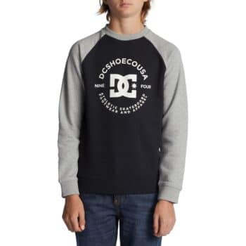 DC Star Pilot (Youth) Pullover Crew - Black/Grey Heather