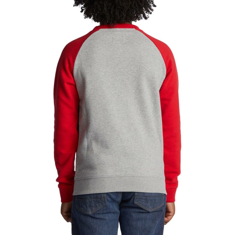 DC Star Pilot (Youth) Pullover Crew - Heather Grey/Racing Red