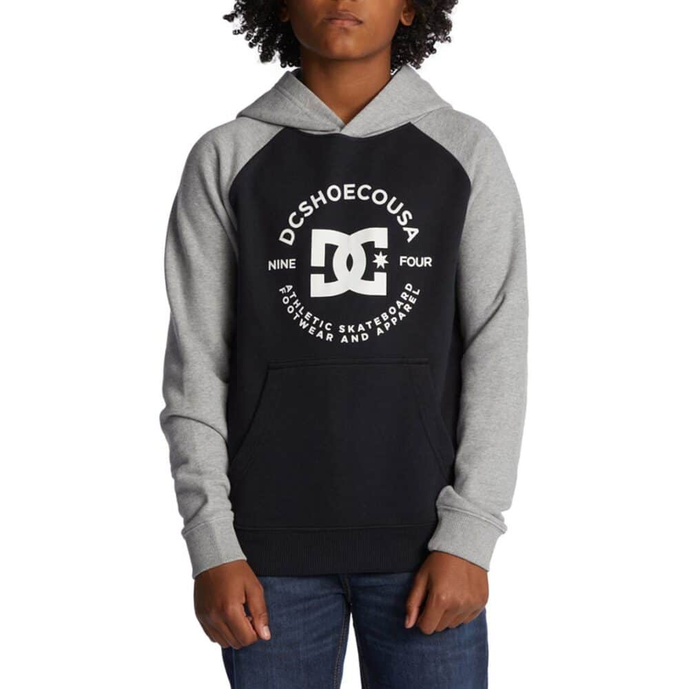 DC Star Pilot (Youth) Pullover Hoodie - Black/Grey Heather
