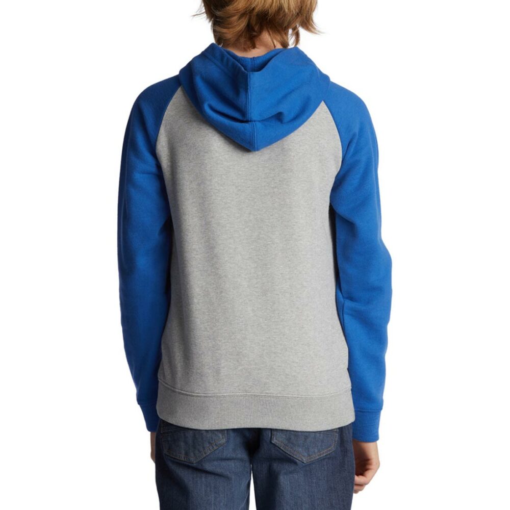 DC Star Pilot (Youth) Pullover Hoodie - Heather Grey/Nautical Blue