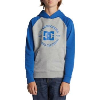 DC Star Pilot (Youth) Pullover Hoodie - Heather Grey/Nautical Blue