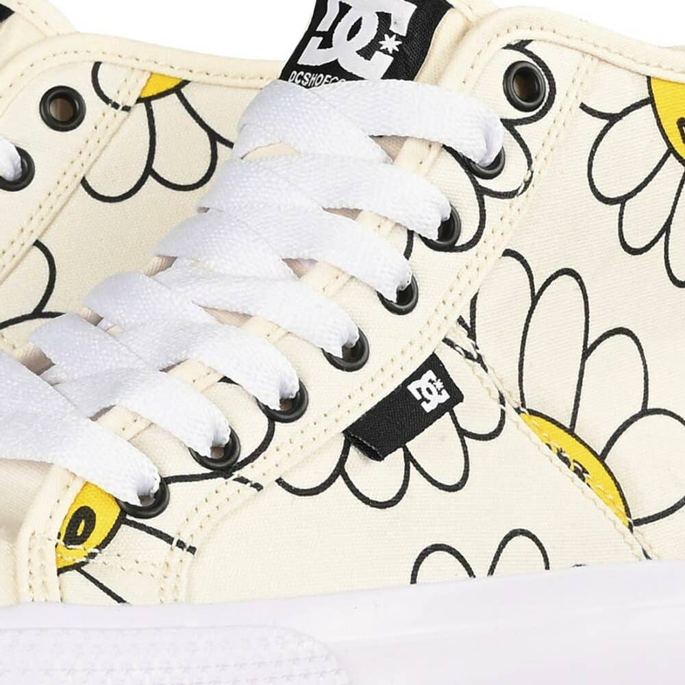 DC Women's Manual Hi TX SE Skate Shoes - White/Black/Flower