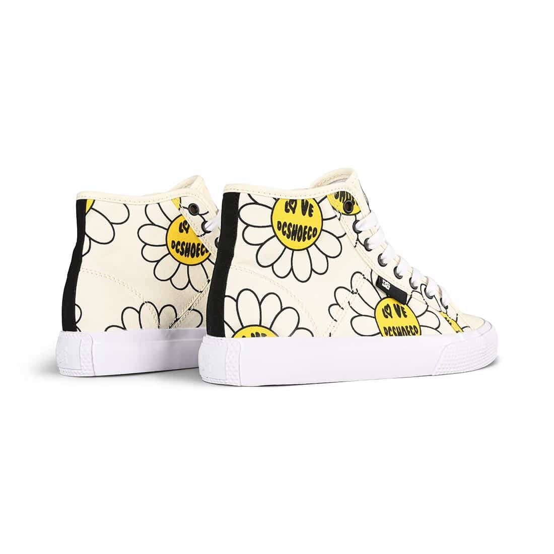 DC Women s Manual Hi TX SE Skate Shoes White Black Flower