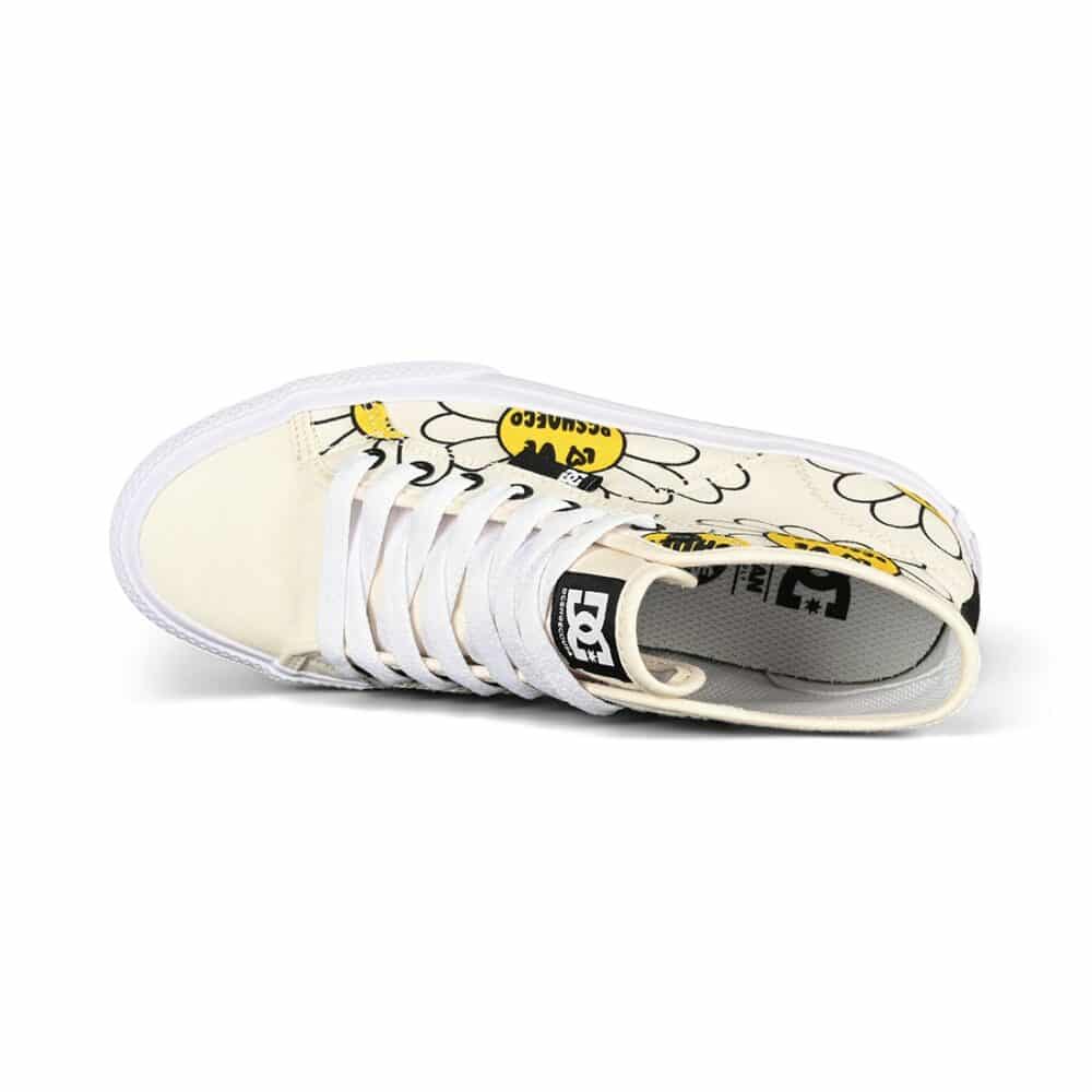 DC Women's Manual Hi TX SE Skate Shoes - White/Black/Flower