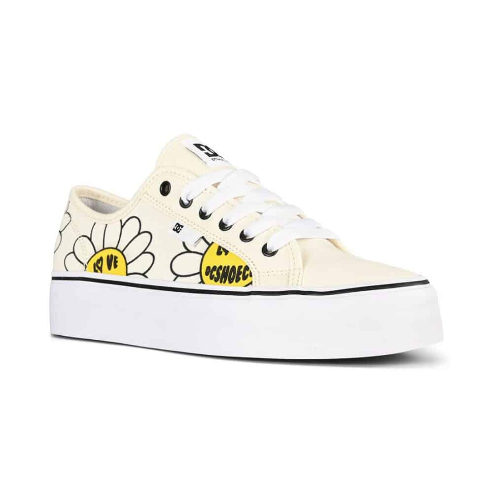 DC Women's Manual Platform Shoes - White/Black/Flower