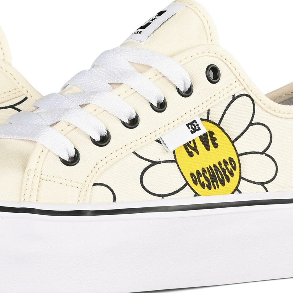 DC Women's Manual Platform Shoes - White/Black/Flower